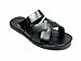 Scandro Men's 52678-Black Slip On Strap Leather Sandal