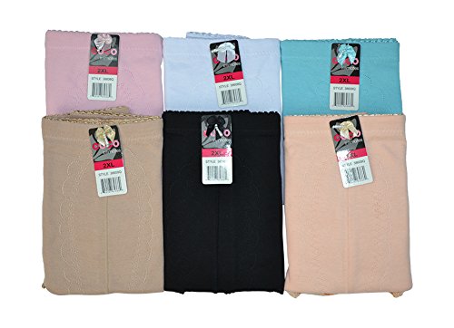 Alfa Global Women's Plus Size Pack of 6 Moderate Control Briefs with Tummy Panel