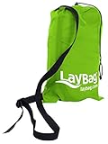 LayBag - DAS ORIGINAL. Mit Luft befüllbarer Lounge-Sessel | Ultraleicht. Einfach aufblasbar. Extrem gemütlich. | Ultrastrong Ripstop Nylon (GRÜN) - 3