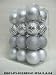 Christmas Ornaments Set of 24pc 2.5" Silver Mat Painted Shiny Decorated Glitter Balls