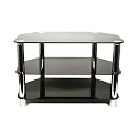 Strand Elegant Black 900 Glass TV Stand with 3 shelves for up to  32" LCD / Plasma ( 42" with overhang )
