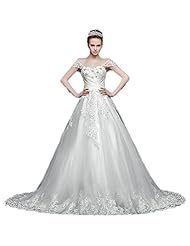 Tulle Cap Sleeves 2015 Applique Lace-Up  Dress with a Brush/Sweep Train 