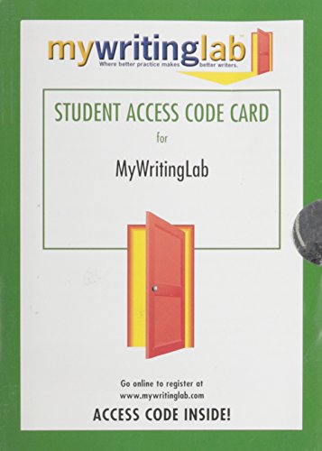 Student Access Code Card for My Writing Lab