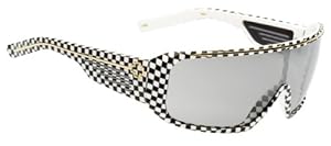 Spy Optic Tron Sunglasses,Shiny Checkers Frame/Grey w/Silver Gradient Mirror Lens,one size