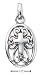 Sterling Silver Oval Cross Filigree Latticework Edge Charm