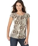 Calvin Klein Jeans Gathered Printed Cap-Sleeved Top