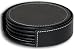 Rustic Genuine Leather Executive Set of 4 Coasters with Holder