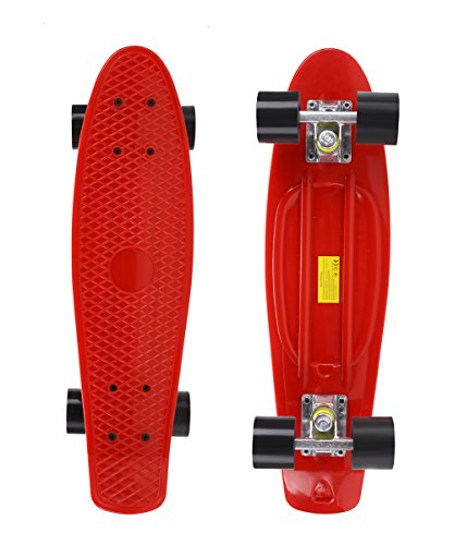 Ancheer Mini Complete Skateboard Plastic Cruiser Standard Skate Board Trucks Almost 22 Inches 5.7