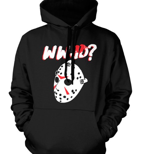 :WWJD, Mens Sweatshirt, What Would Jason Do? Menâs Pullover Hoodie, X-Large, Black | vergiemarke689
