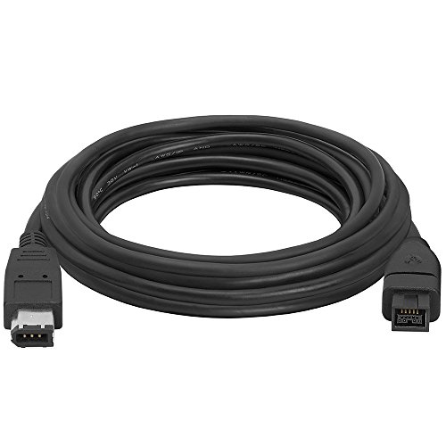 Cmple - 9 PIN/ 6PIN BILINGUAL FireWire 800 - FireWire 400 Cable -15FT, Black