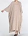 Mordenmiss Women's Cotton Linen Dress Stripes Plus Size Dresses Style 1-Large Khaki