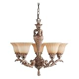 Kichler Aged Pecan Chandelier 5 Light Incandescent 1913APC