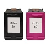 2 Pack. Refurbished cartridges for HP 60XL. Includes Sophia Global Brand Cartridges for 1ea HP 60XL Black + 1ea HP 60XL Color.