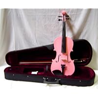 Crystalcello MV450PK 1/8 Size Violin with Carrying Case + Bow + Accessories - Pink Color