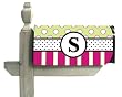 Monogram Peppy Pink & Green Polka Dot Magnetic Mailbox Cover - S Monogram Peppy Pink & Green Polka Dot Magnetic Mailbox Cover - S