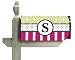 Monogram Peppy Pink & Green Polka Dot Magnetic Mailbox Cover - S