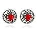 Sterling Silver Marcasite and Faceted Garnet title=