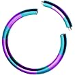 16 Gauge 3/8 Teal Purple Anodized Titanium Segment Ring