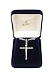 24" Sterling Silver Religious Crucifix Pendant Necklace
