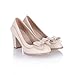 Charm Foot Fashion Bows Womens Chunky High Heel Pumps Shoes