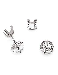 14k White Gold 1ct VS Quality Complete Princess Cut Diamond Earrings Diamond quality VS (VS2 clarity, G-I color)