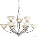 IMAGE OF ELK Lighting Elysburg Nine Light Chandelier in Satin Nickel
