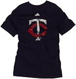 MLB Boy's Minnesota Twins Better Logo Short Sleeve Tee, Navy, Large