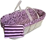 Tadpoles Pink & Brown Damask Moses Basket