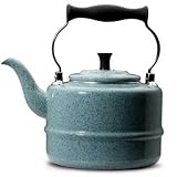 Paula Deen Enamel on Steel 2-Quart Traditional Teakettle, Charcoal