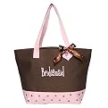 Polka Dot Bridesmaid Tote - Chocolate Brown/ Pink
