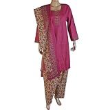Buy Salwar Kameez Cotton Printed Embroidered Dress Size M