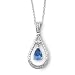Never Forget December Birthstone Necklace in Silver