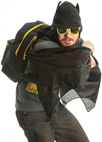 New Batman 'Suit Up' Hooded Backpack with Wings Backpack Book Bag Licensed