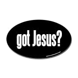 got Jesus? Black Oval Bumper Sticker Jesus Sticker Oval by CafePress - White