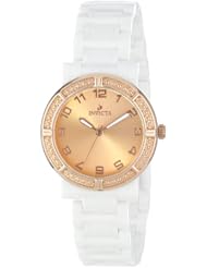 Invicta Womens 14894 Ceramics Rose Gold Dial White Ceramic Watch
