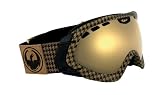 Dragon MACE Snow Goggles - Tan & Brown Houndstooth Frame / Gold Ionized Lens / Tan Houndsthooth with Leather Patch Strap