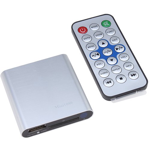 1080P Full HD Media Player for USB Devices and SD SDHC (Silver)