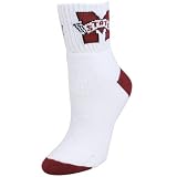 Mississippi State Bulldogs White Ladies 9-11 Fold Over Socks
