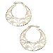 14K Gold Diamond Cut Filigree Hoop Earrings