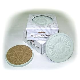 MountainStone Green Sunflower Absorbent Stone Coasters 8 Pack by Mountain Woods