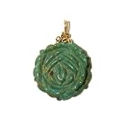 Turquoise Pendant 02 Stone Genuine Green Rose Flower Crystal Gemstone 14k 1.5