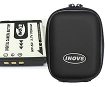 Inov8 Hard Case+Replacement Battery Fuji NP-50 for Fujifilm F50fd F50 F60 F60fd F100fd F100 F200 F200EXR