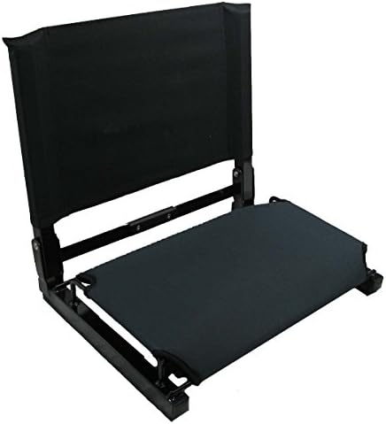 Patented Graphite Bottom with Black Back Canvas Stadium Chair Bleacher Seat