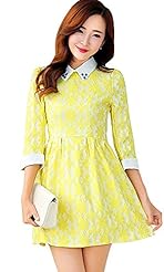 Cocktail Short Sleeves Lace Shift  Dress