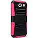 Galaxy Ace Style Case, Samsung Galaxy Ace Style S765C Holster Case, SOGA® Hybrid Super Armor Cover Protector Case with Belt Clip Holster Kickstand for Samsung Galaxy Ace Style S765C - Black / Hot Pink [SWB261]