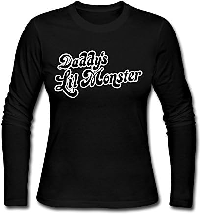 CAILZ Women's Daddy's Lil Monster Logo Long-Sleeve Crew Neck T-shirt S