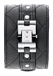 Tommy Hilfiger 1700340 Tommy Hilfiger Womens Black Quilted Leather Cuff Watch 1700340