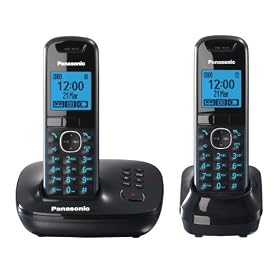 Panasonic KX-TG5522EB DECT Twin Digital Cordless Phone Set with Answer Machine - Black