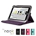 GMYLE(R) Purple 360 Degree Rotating PU Leather Folio Stand Case Cover for Nook HD 7 inches Barnes & Noble e-Book Reader Tablet (Multi Angle- Vertical/Horizontal and Wake up Sleep Function)