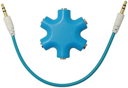 SINNRY 3.5mm 1 to 5 Stereo Audio Headphone Headset Earphones Splitter Adapter Converter Connector Music Sharing Device Hub for iPhone, iPad, Samsung, Htc, Sony, Smartphone and All Tablets (Blue)